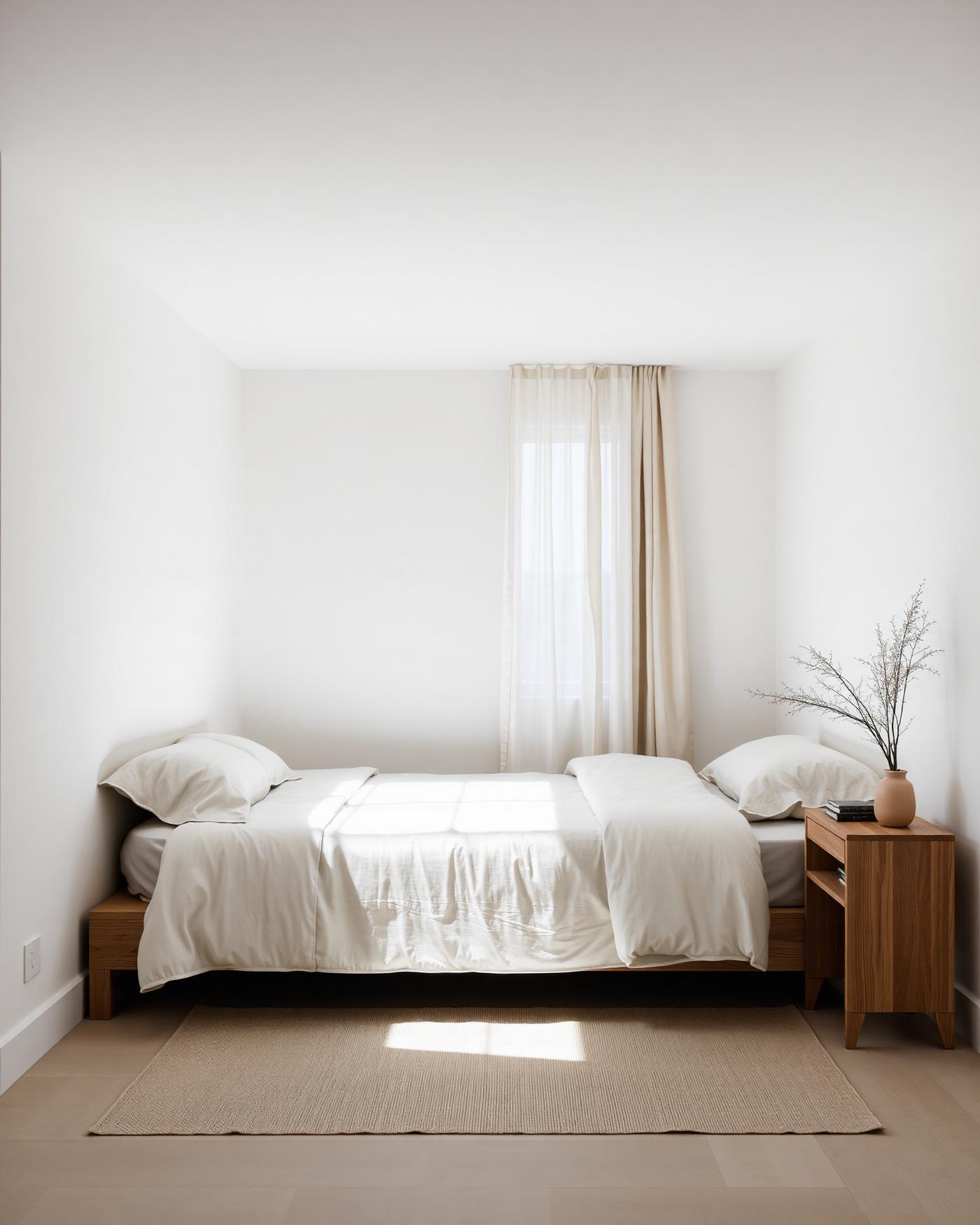 Dormitorio principal de Casa Ladera con luz matinal